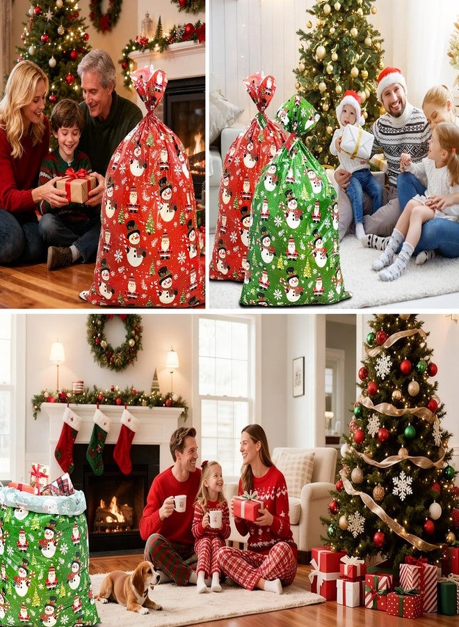 Yunaeduo Extra Large Christmas Gift Bags 56"x36" - Jumbo Heavy Duty Plastic Santa Sack with Tag & Tie for Huge Xmas Presents, Holiday Wrapping, Party Favors (‌2PCS) - Image 5